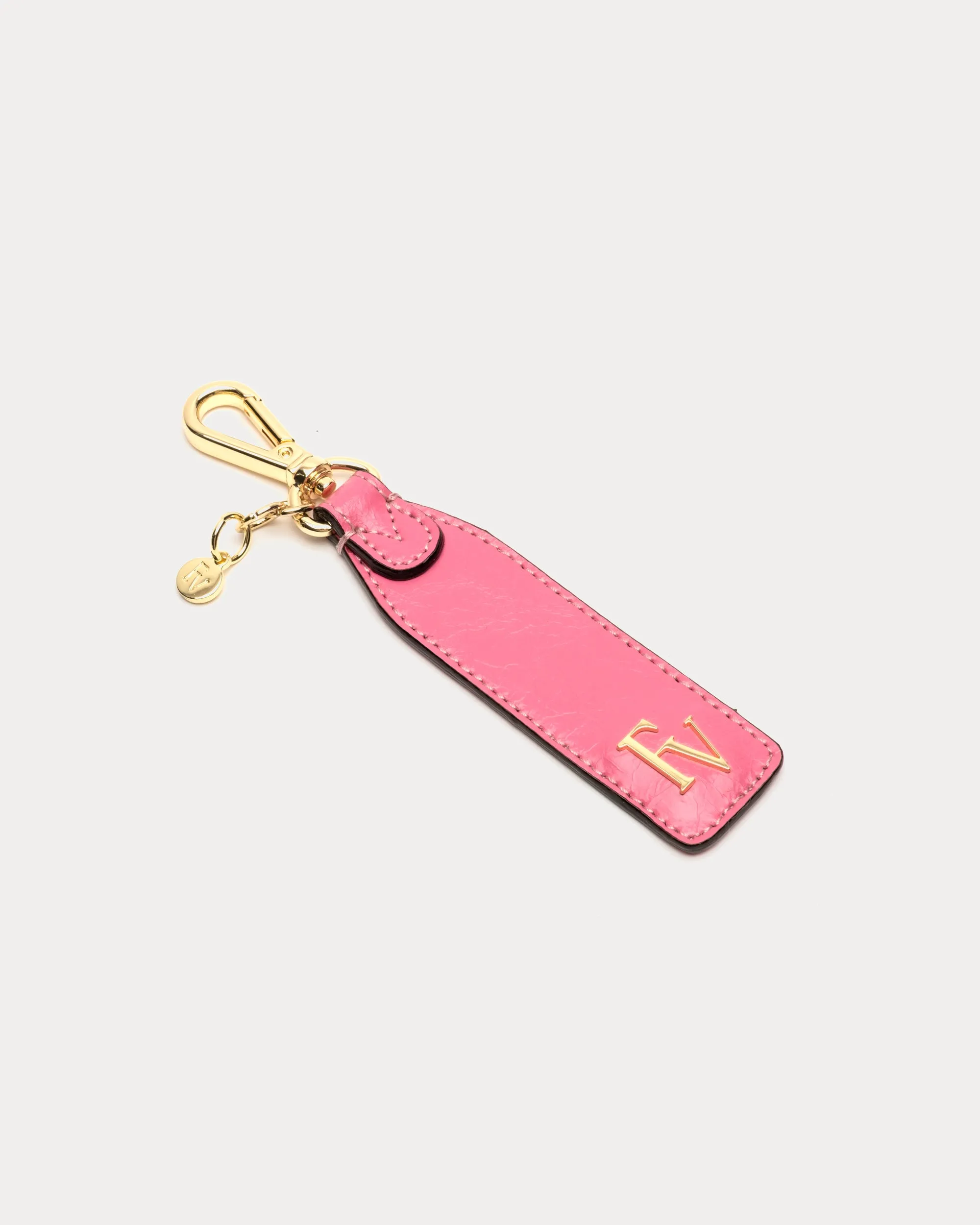 Logo Keychain Crinkled Leather