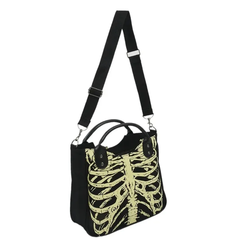 Luminous Female Skeleton Crossbody Casual Punk Skulls Designer Bones Fashion Rock Gothic Bag