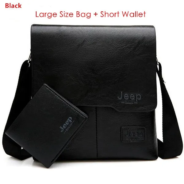 Man's Bag 2PC/Set Men Leather Messenger Shoulder Bags Business Crossbody Casual Bags Famous Brand Male Drop Shipping