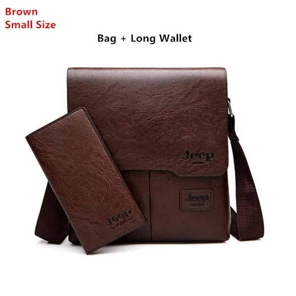 Man's Bag 2PC/Set Men Leather Messenger Shoulder Bags Business Crossbody Casual Bags Famous Brand Male Drop Shipping