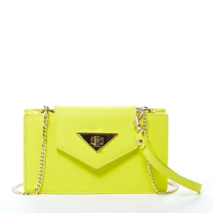 Mary Bright Yellow Small Crossbody Leather Wristlet