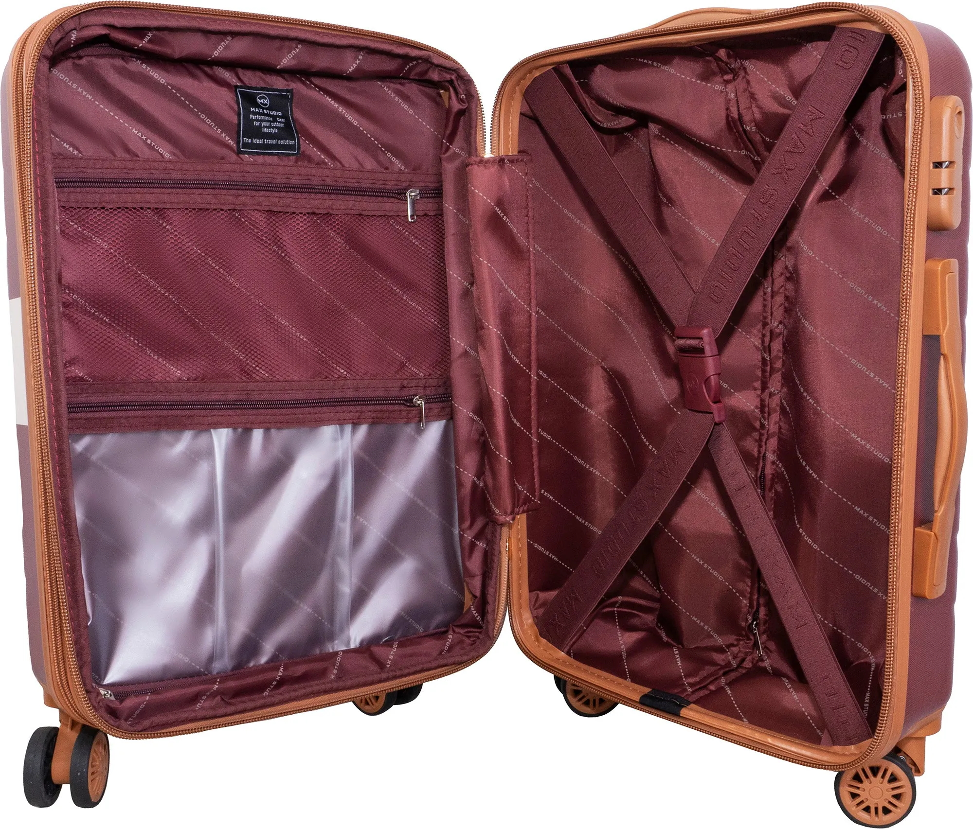 Max Studio Athens 3 Piece Expandable 8 Wheel Spinner Wheel Luggage Set