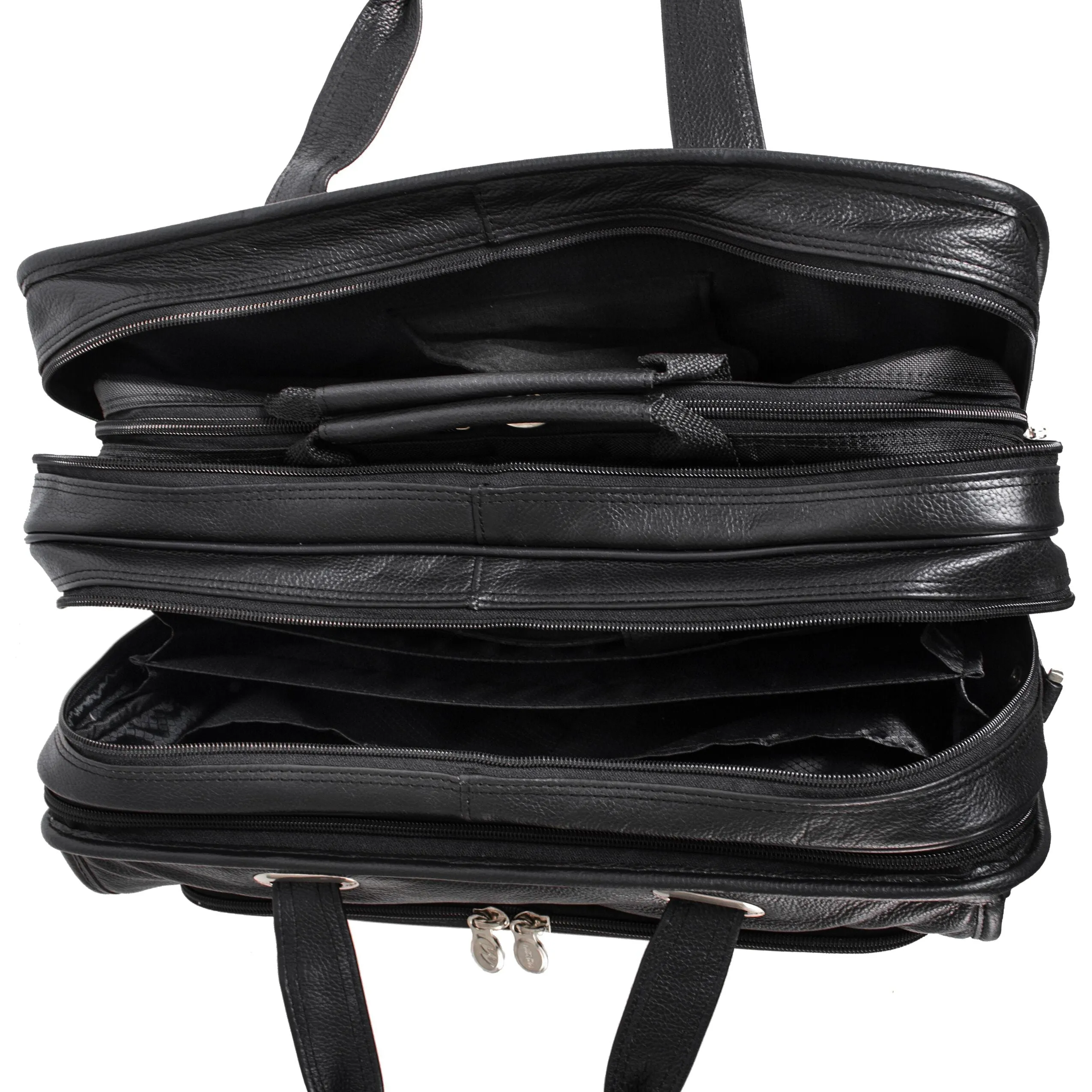 McKlein USA West Town 15.6" Leather Fly Through Checkpoint Friendly Detachable Wheeled Laptop Briefcase Assorted Colors