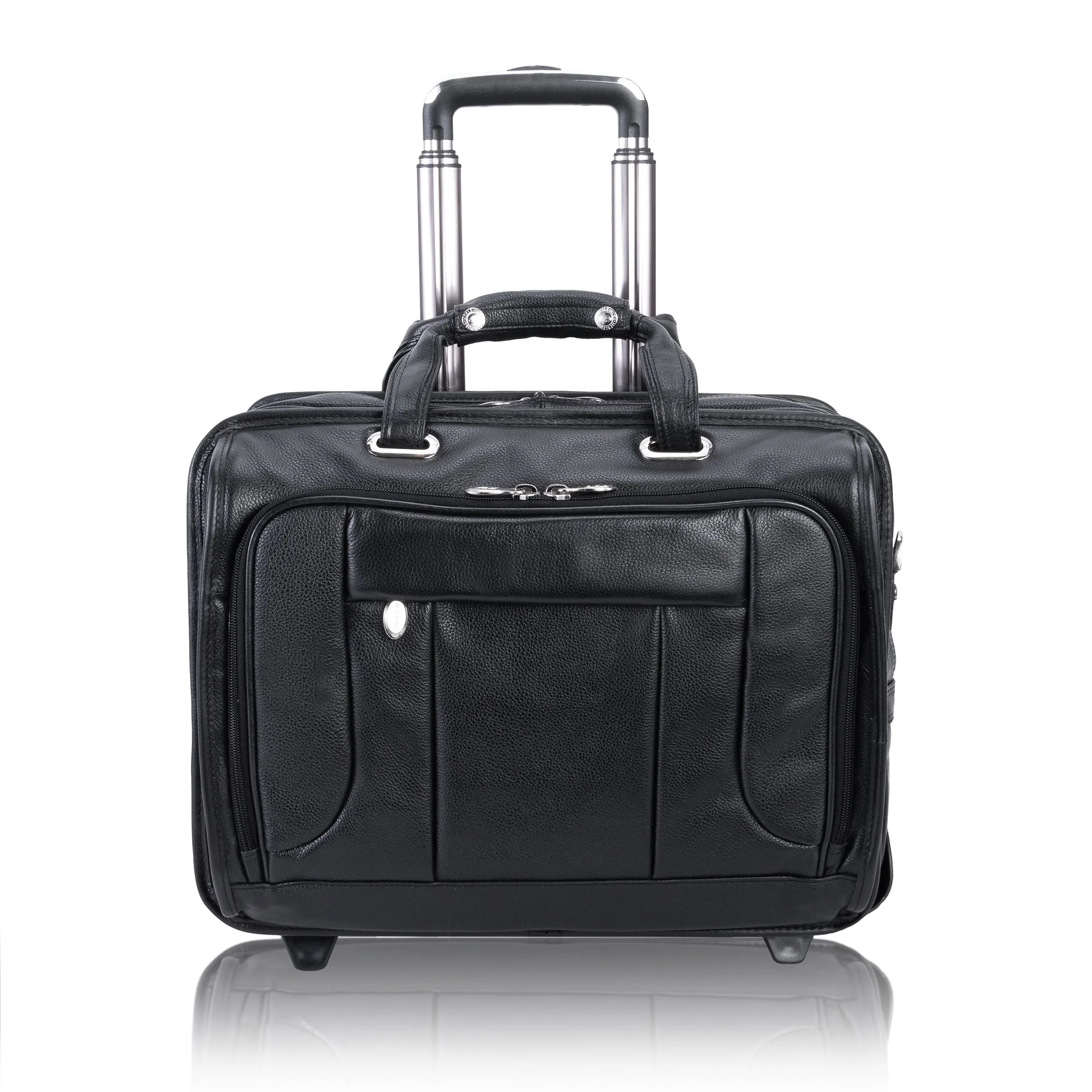 McKlein USA West Town 15.6" Leather Fly Through Checkpoint Friendly Detachable Wheeled Laptop Briefcase Assorted Colors