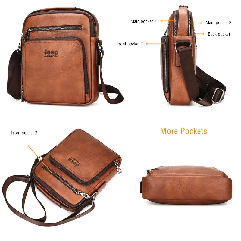 Men Bags Casual Handbag For IPAD Man Leather Messenger Shoulder Bag Crossbody Brown Business Male Tote