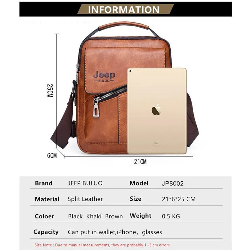 Men Bags Crossbody Shoulder Bag For Male Split Leather Messenger Tote Bag Travel Luxury Brand New  Fashion Business