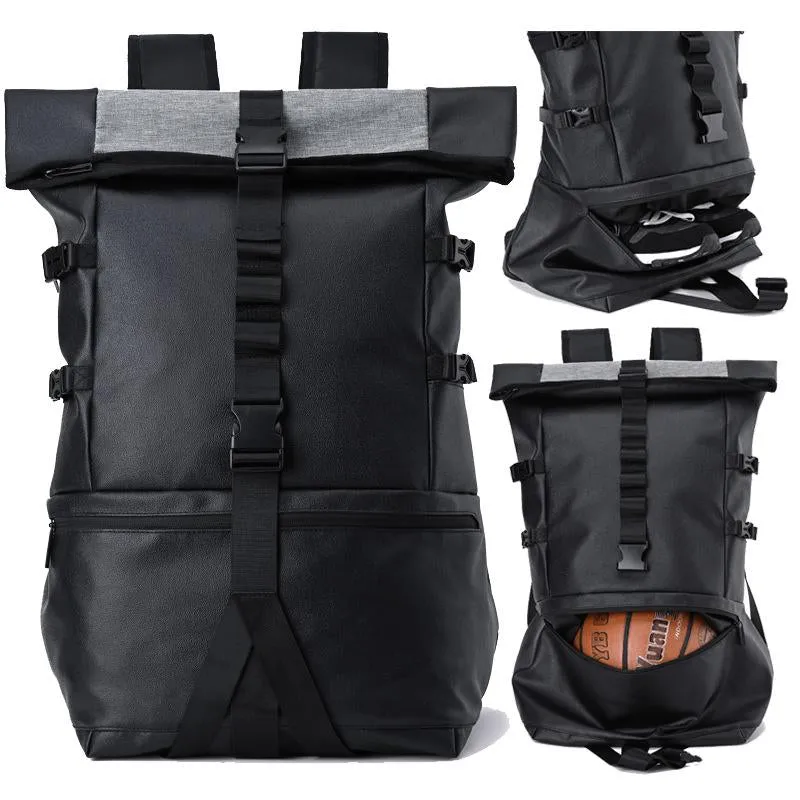 Men Large Capacity Strong Release Buckle Decor Backpack