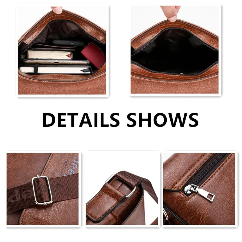 Men's Bag PU Leather Handbags Men Leather Shoulder Bags Men Messenger Bags Crossbody Bags For Man Fashion