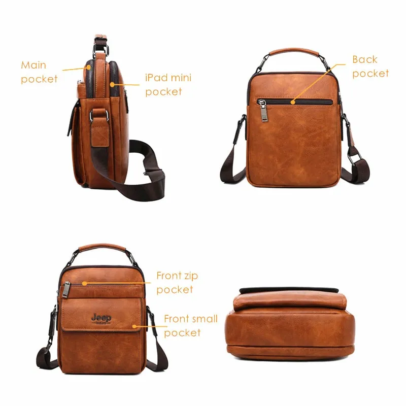 Men's Messenger Fashion Split Leather For Men Tote Bag Men Shoulder Bags High Quality Handbags New 2PC/Set