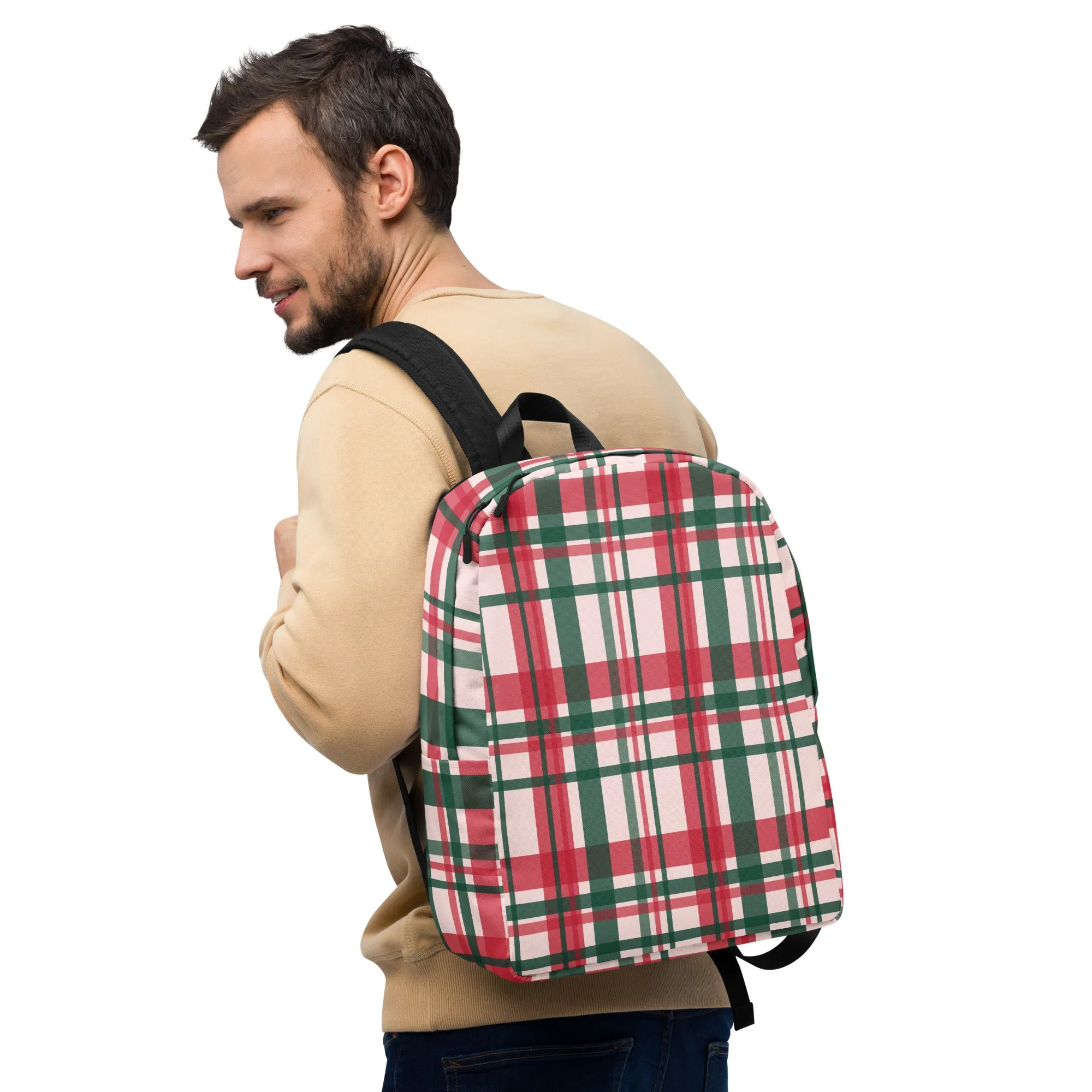 Minimalist Backpack - Red & Green Lines