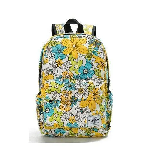 Miyahouse Women Canvas Backpacks For Teenage Girls Travel Rucksack Fashion School Bags For Girls Floral Printing Backpack Women