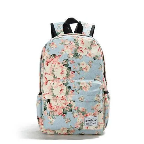 Miyahouse Women Canvas Backpacks For Teenage Girls Travel Rucksack Fashion School Bags For Girls Floral Printing Backpack Women