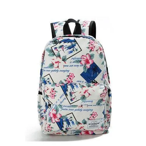 Miyahouse Women Canvas Backpacks For Teenage Girls Travel Rucksack Fashion School Bags For Girls Floral Printing Backpack Women