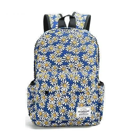 Miyahouse Women Canvas Backpacks For Teenage Girls Travel Rucksack Fashion School Bags For Girls Floral Printing Backpack Women