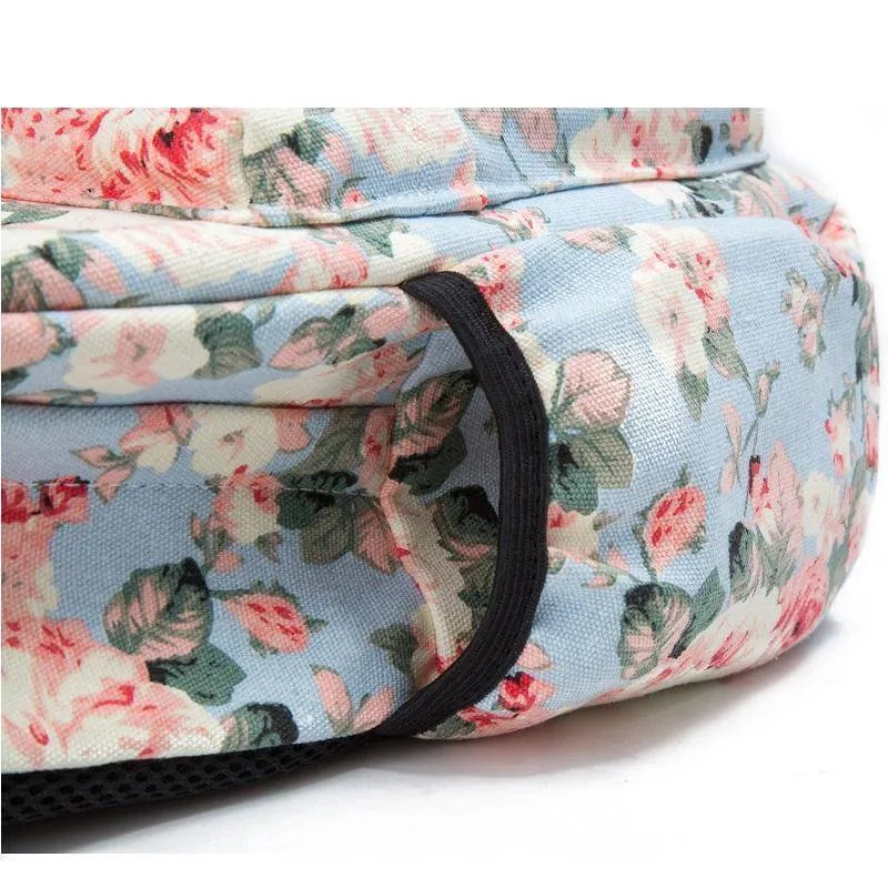 Miyahouse Women Canvas Backpacks For Teenage Girls Travel Rucksack Fashion School Bags For Girls Floral Printing Backpack Women