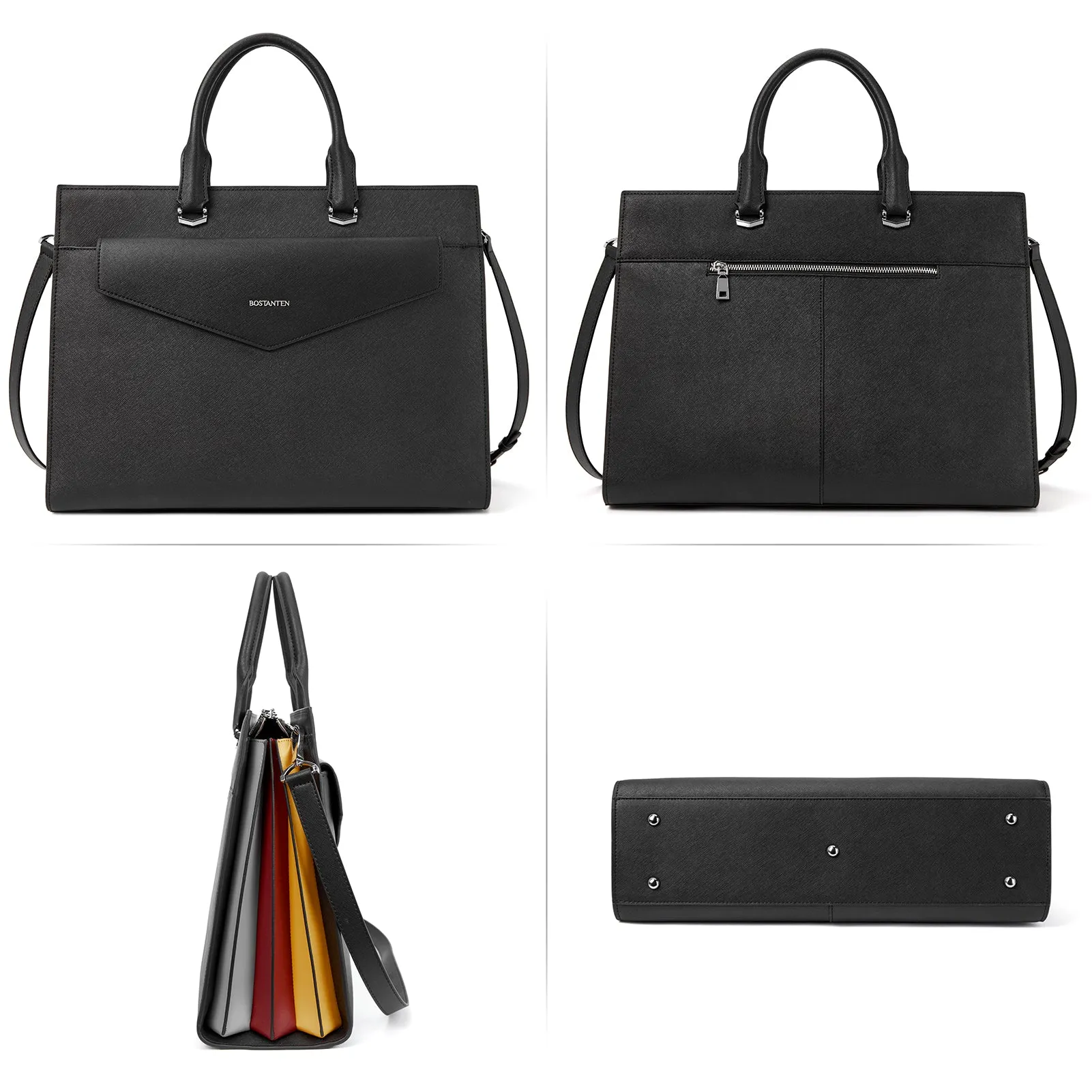 Mizuki Modern-Style Leather Briefcase