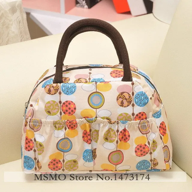 MSMO 2017 new fashion lunch bag women handbags women bags waterproof printed lunch box lunch bag for kids picnic bag 22 Colors