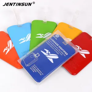 New travel accessories Suitcase Luggage Tags Checked Information Card Luggage Label Soft Plastic PVC Identifier Bag Tag