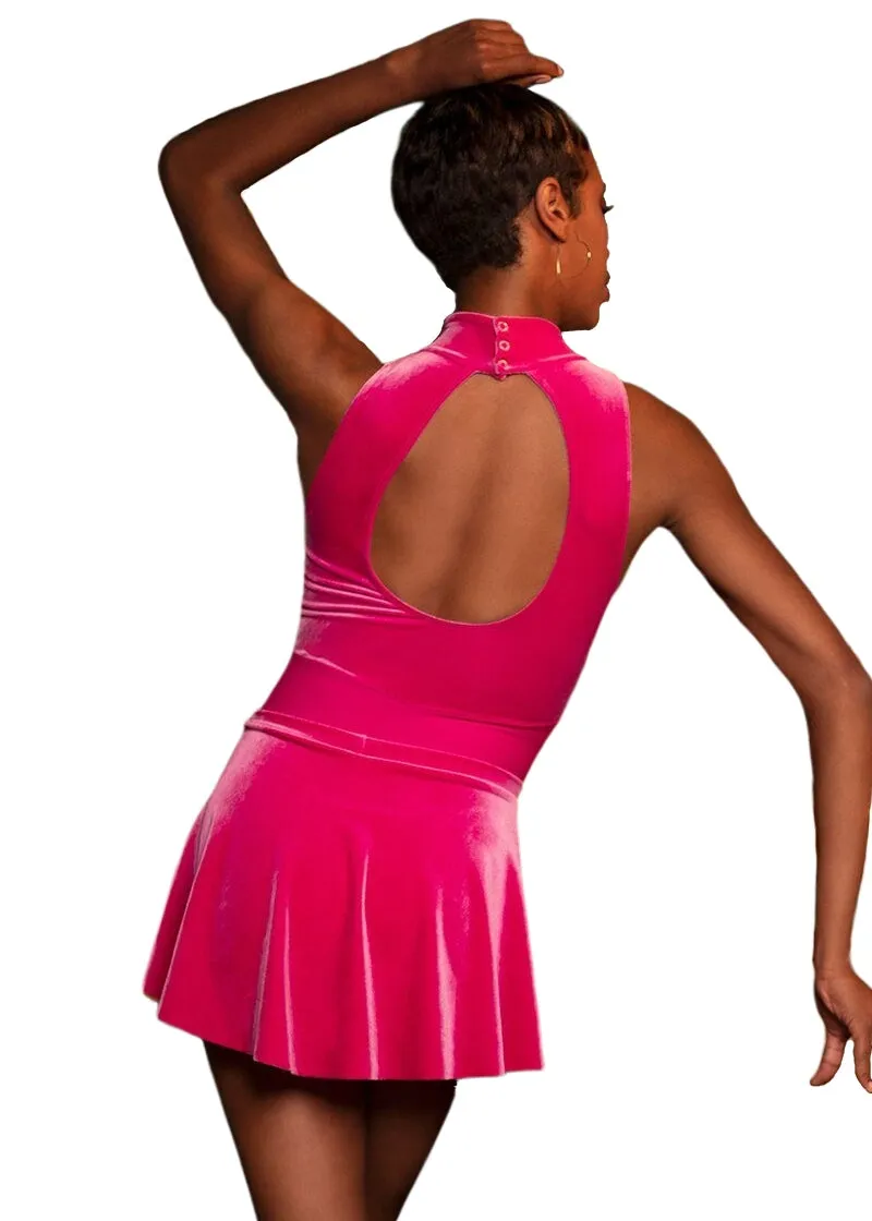 ON SALE Jessica High Neck Leotard (Magenta Velvet)