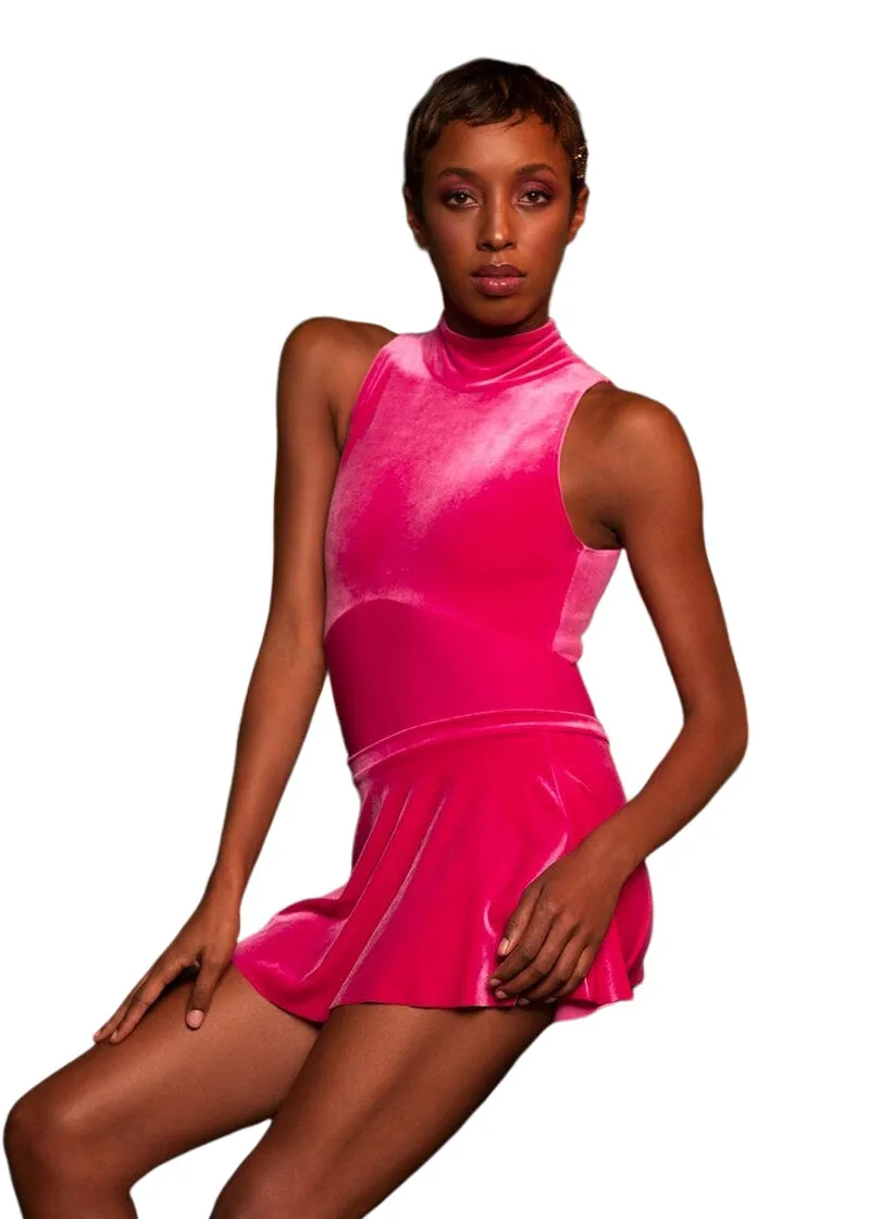 ON SALE Jessica High Neck Leotard (Magenta Velvet)