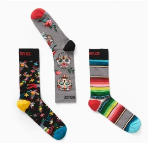 Pack of 3 Pairs of Mexico Red Ribbon Crew Sock