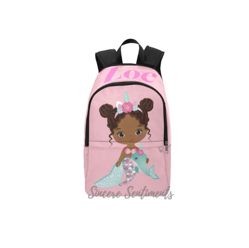 Personalized Pink Mermaid Backpack & Lunch Bag Bundle