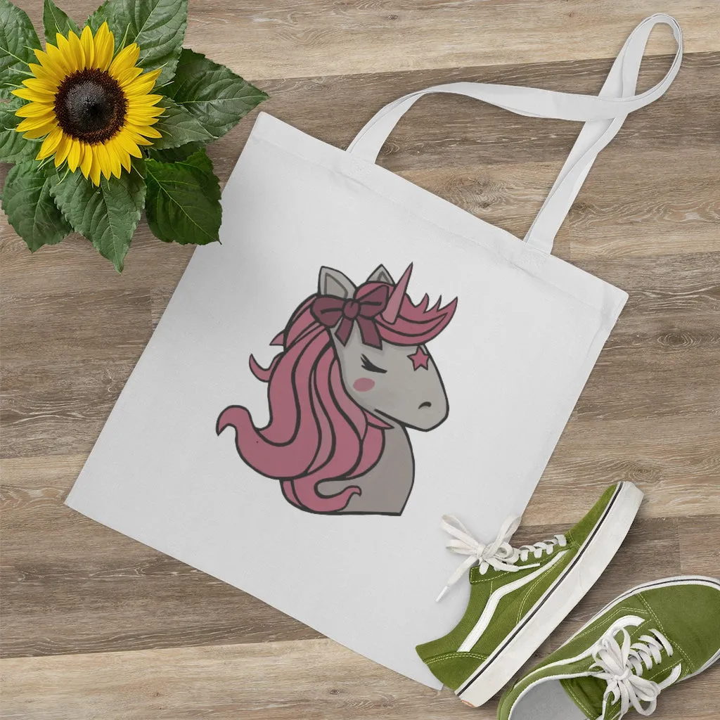 Pink Hair Unicorn Tote Bag