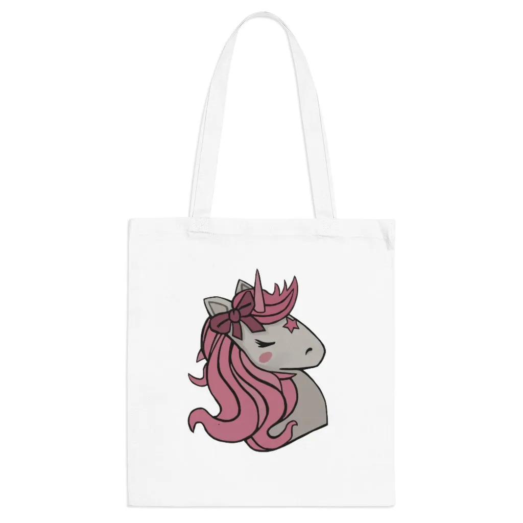 Pink Hair Unicorn Tote Bag