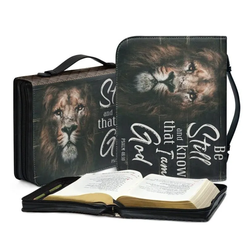 "Armour of God" Knight and Lion of Judah Leather Bible Cover with Personalization - CHRISTIANARTBAG CABBBCV02030324.