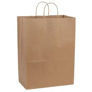 Recycled Natural Kraft Shopping Bags. - 10.00" x 9.85" x 10.00"