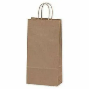 Recycled Natural Kraft Shopping Bags - 6.50" x 3.50" x 13.00"