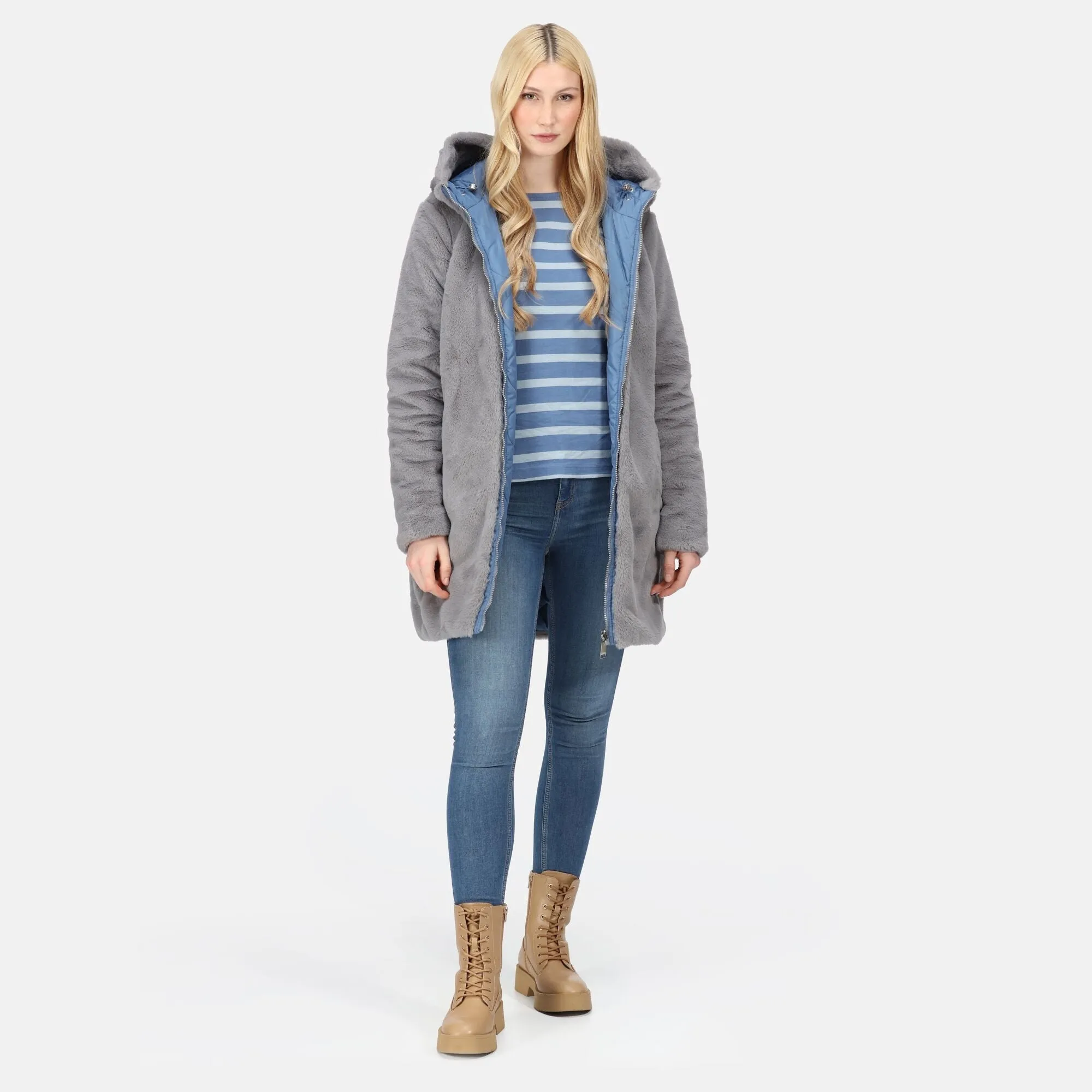 Regatta Women's Caileigh Reversible Parka Jacket - Strom Grey