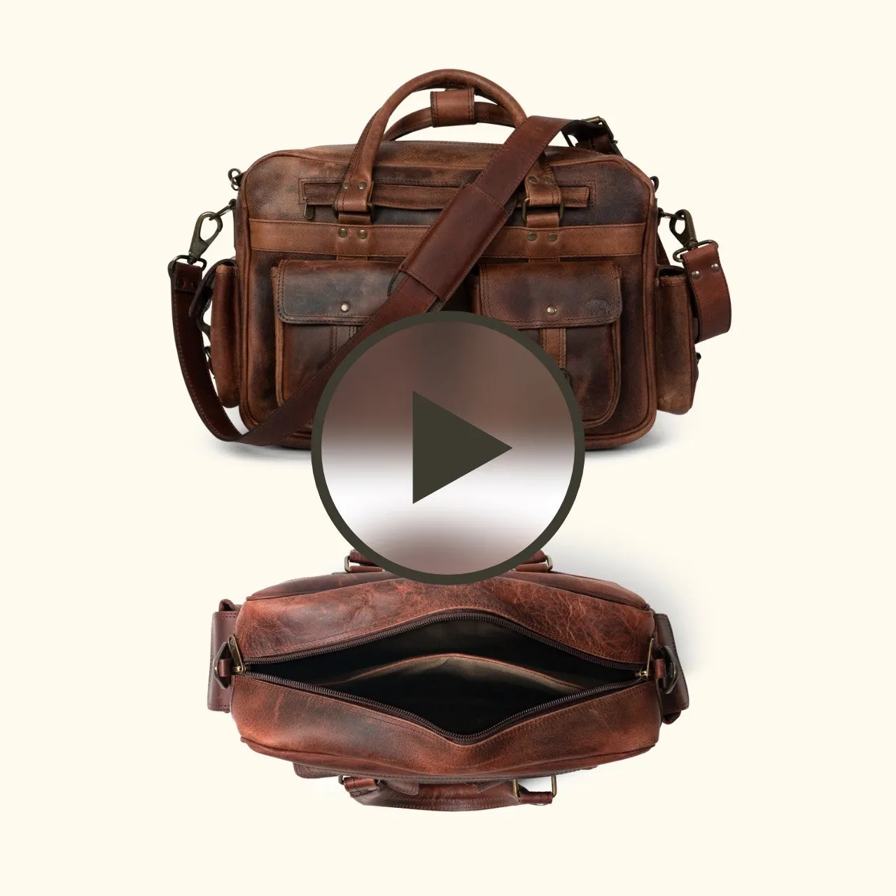 Roosevelt Buffalo Leather Pilot Bag | Dark Oak