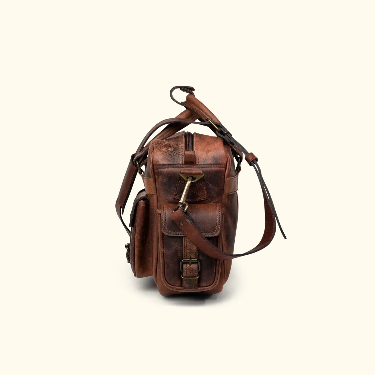 Roosevelt Buffalo Leather Pilot Bag | Dark Oak