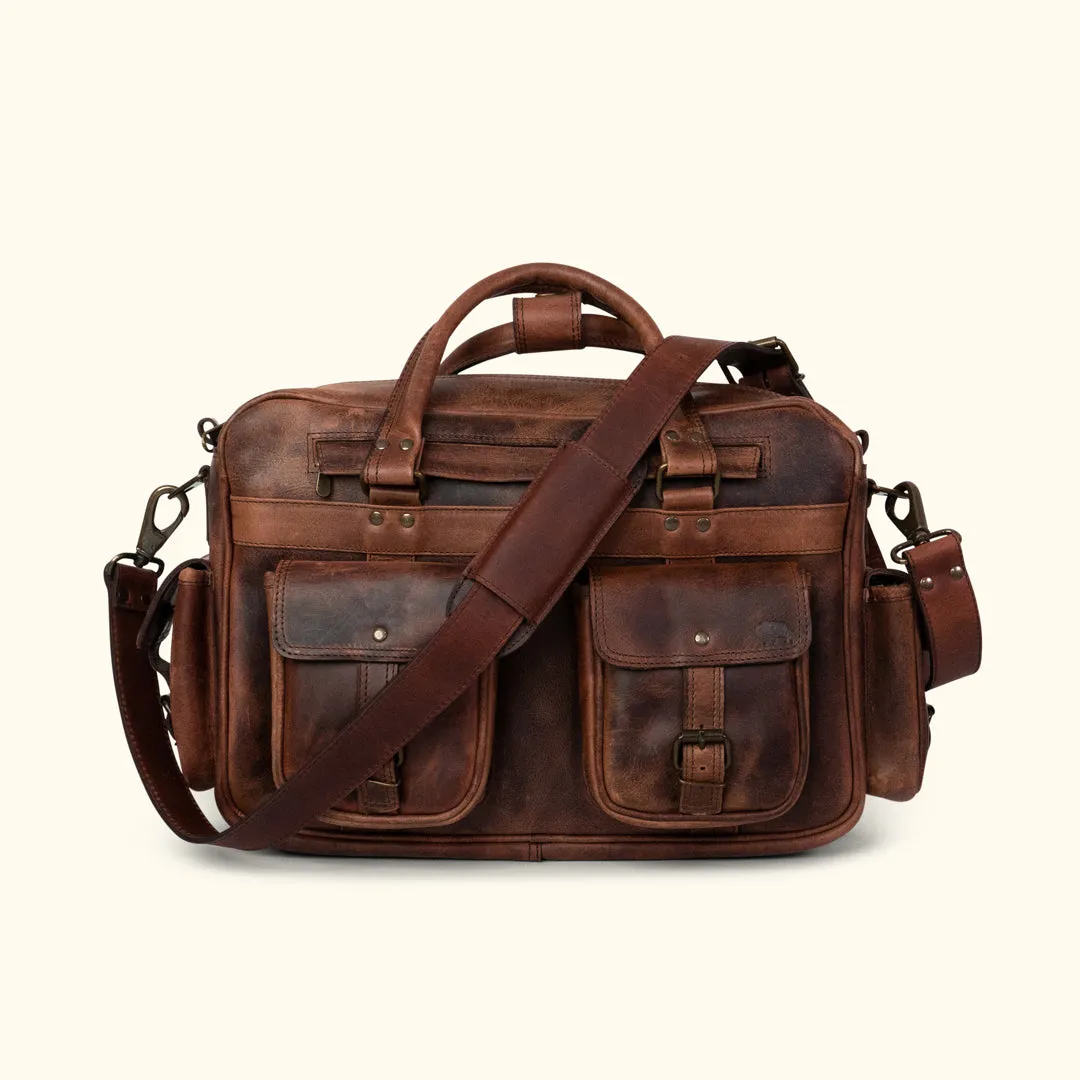 Roosevelt Buffalo Leather Pilot Bag | Dark Oak