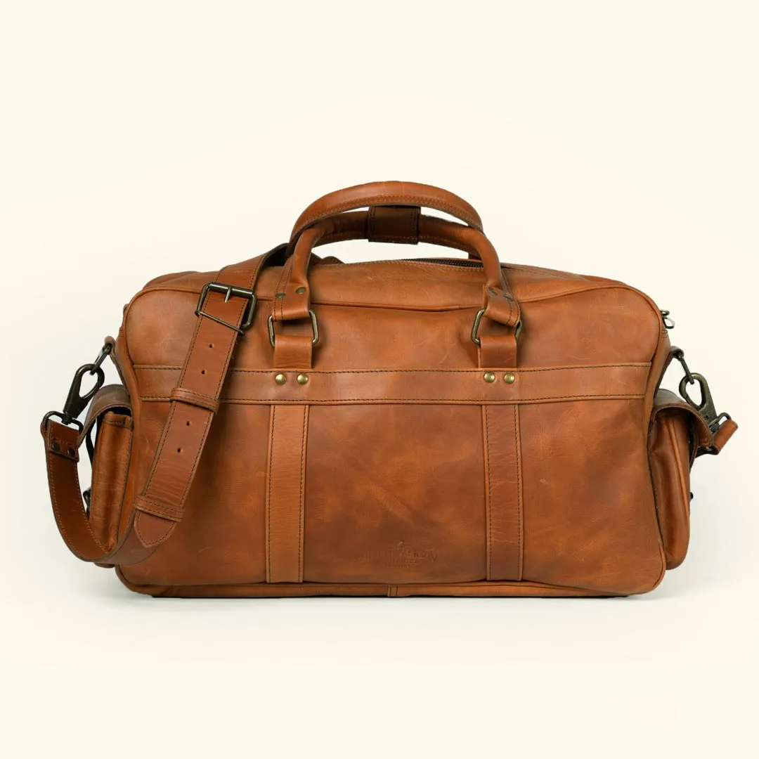 Roosevelt Buffalo Leather Pilot Bag - Large | Amber Brown