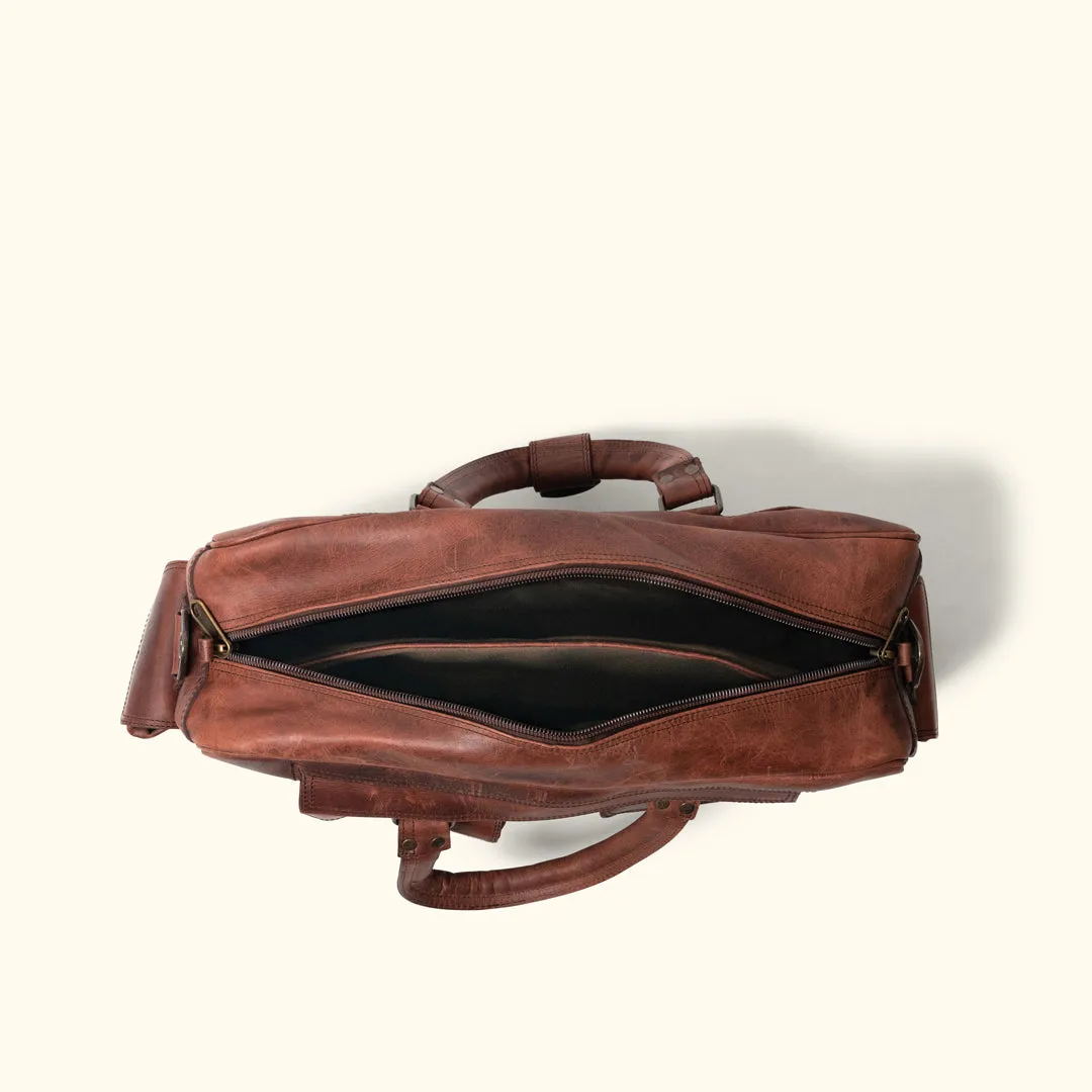 Roosevelt Buffalo Leather Pilot Bag - Large | Dark Oak