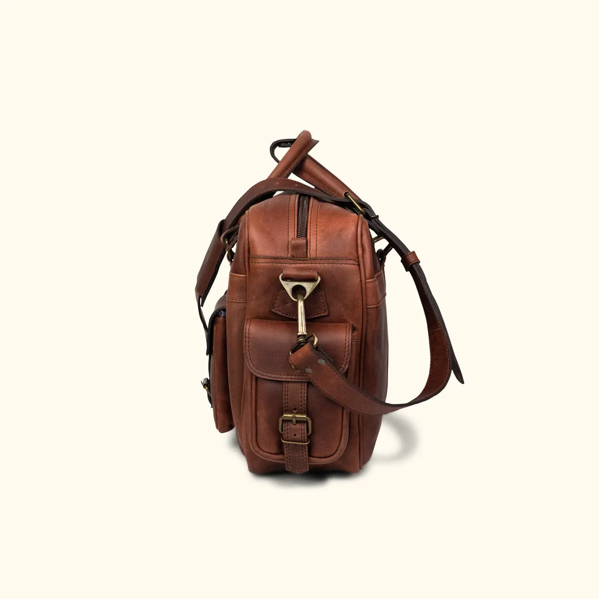 Roosevelt Buffalo Leather Pilot Bag - Large | Dark Oak