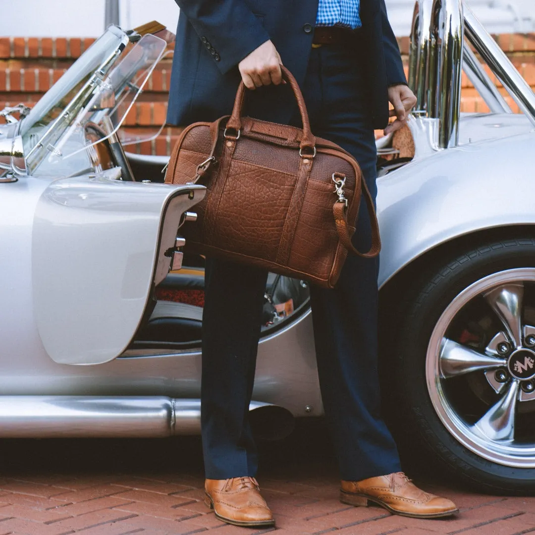 Ryder Reserve Bison Leather Laptop Briefcase | Brown