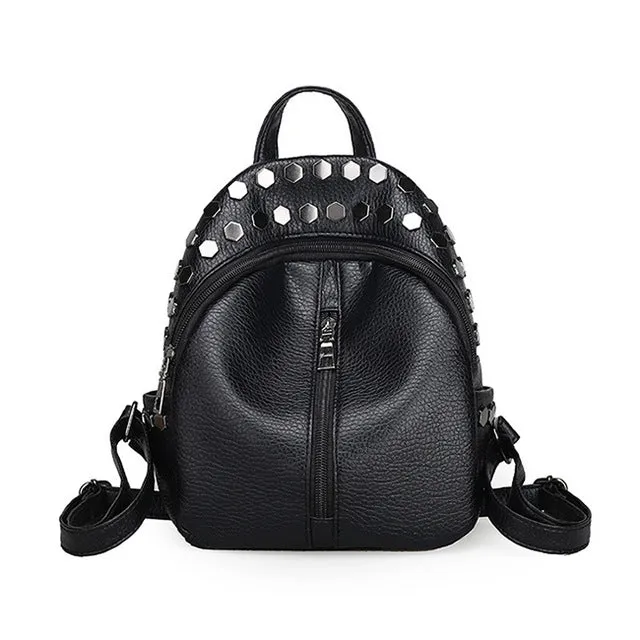 Small Women Backpacks Rivet Zipper