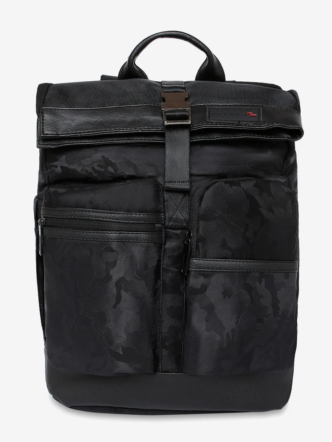 Spykar Black Camouflage Casual Traveling Backpacks