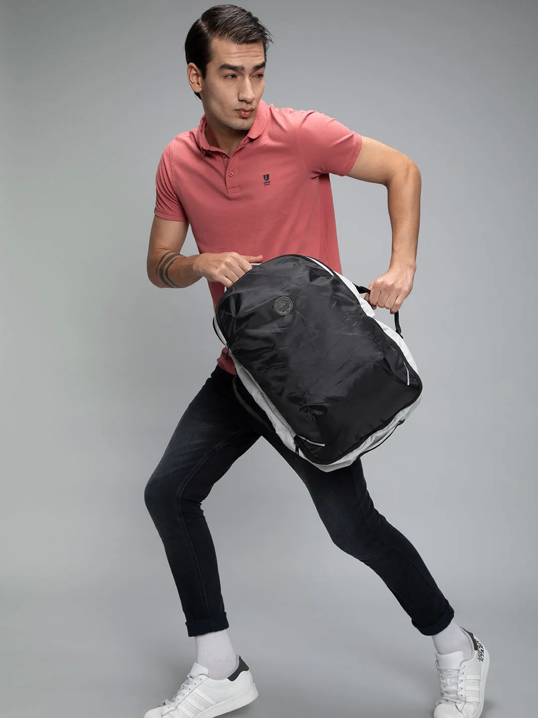 Spykar Light Grey Traveler Backpacks