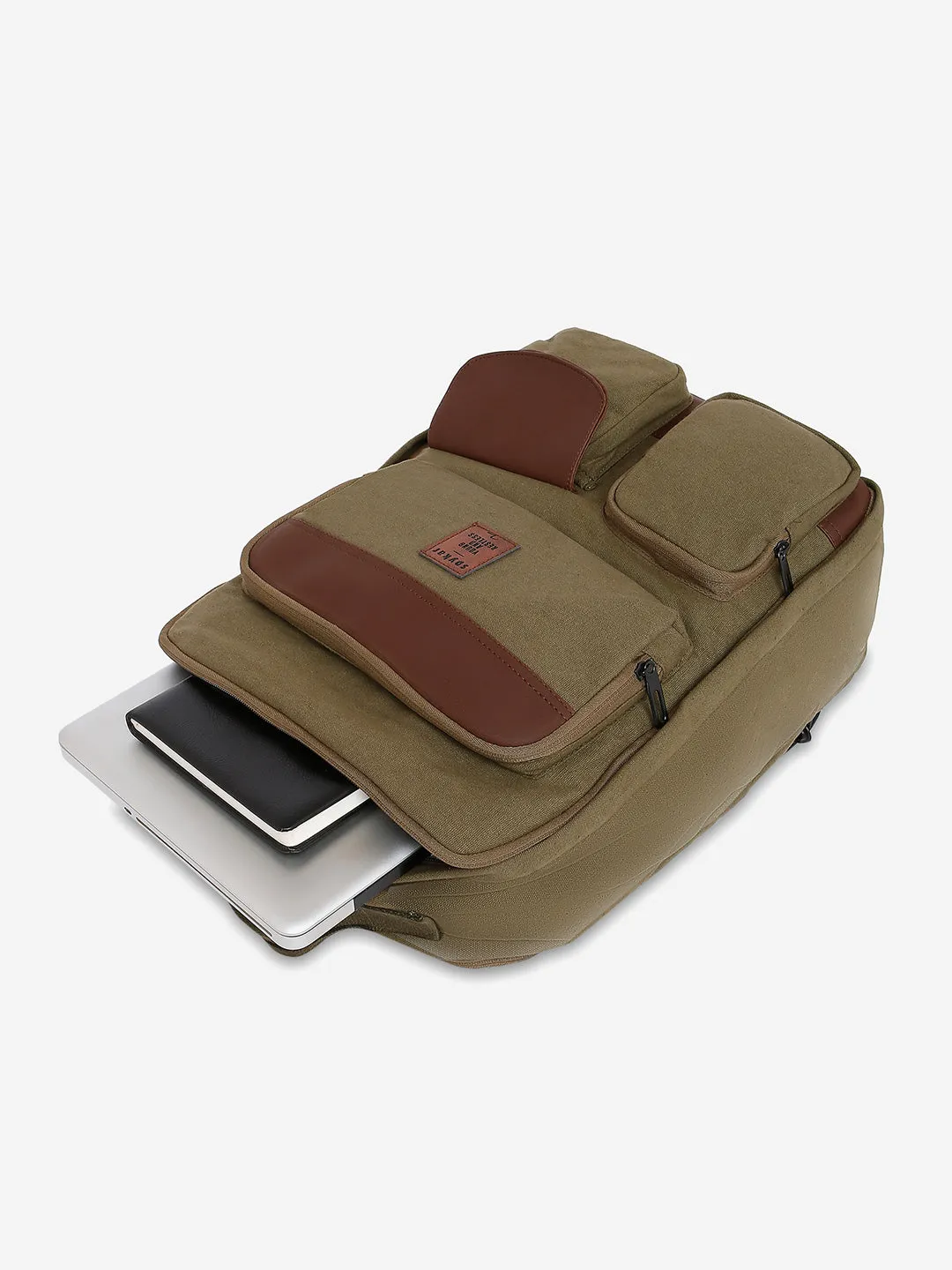 Spykar Olive Canvas Casual Traveler Backpacks