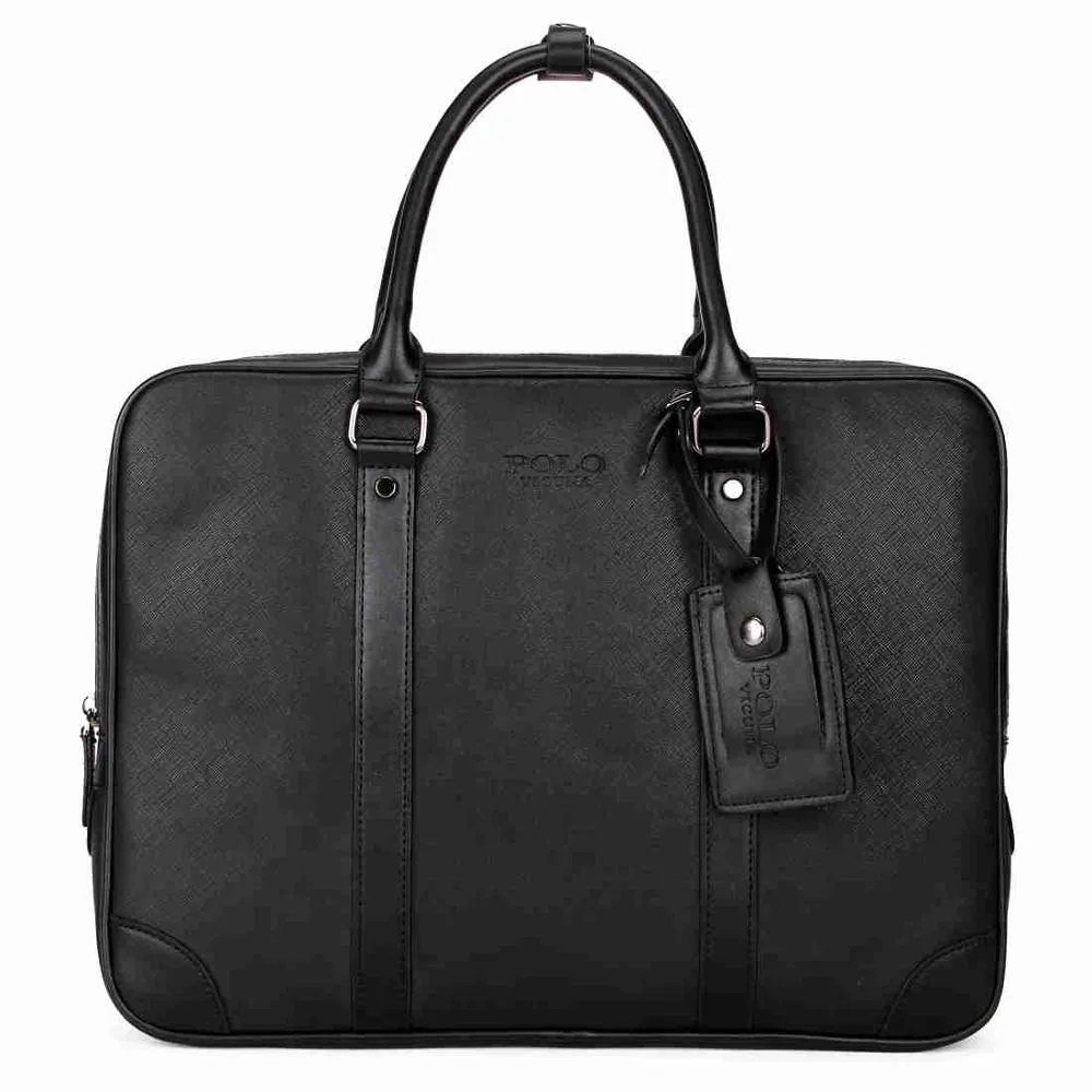 Strap Decor Businessmen Leather Briefcase