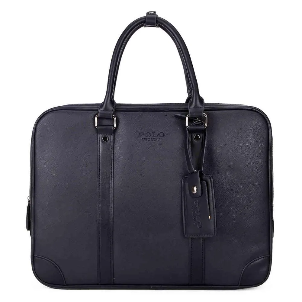 Strap Decor Businessmen Leather Briefcase