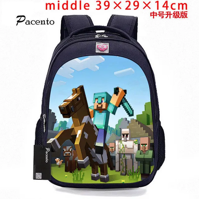 Student MineCraft Cartoon Backpack Boy Cartoon School Bags Hot Primary Backpack School Bags for Boys and Girl Mochila Sac A Dos