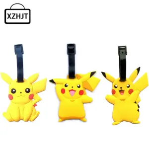 Travel Accessories Luggage Tag Cute Cartoon Silica Gel Pokemon Go Pikachu Suitcase Baggage Boarding Tags Portable Label