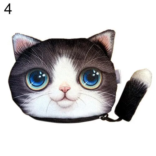 Unisex Cute Animal Cartoon 3D Cat / Dog Face Bag Coin Change Purse Case Wallet Change Pocket Ladies Workmanship Change Purse