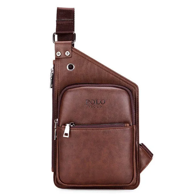 VICUNA POLO Famous Brand Casual Leather Men's Crossbody Bag Retro Antique Mens Leather Shoulder Bag Leisure Men Messenger Bags