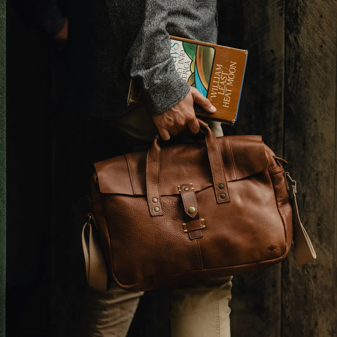 Walker Leather Briefcase Bag | Rustic Tan